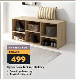 Megaflis Hyper benk Jackson Hickory tilbud
