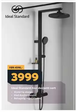 Megaflis Ideal Standard Alu+ dusjsett sort tilbud