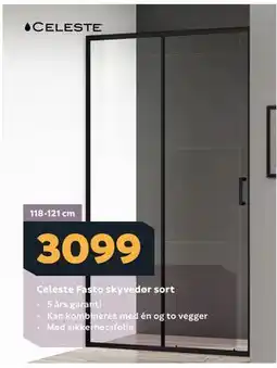 Megaflis Celeste Fasto skyvedør sort tilbud
