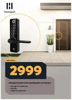 Megaflis Heimgard elektronisk dørlåspakke m/hub pro tilbud