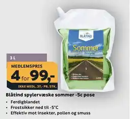 Megaflis Blåtind spylervæske sommer -5c pose, Medlemspris tilbud