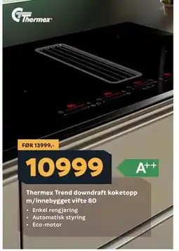 Megaflis Thermex Trend downdraft koketopp m/innebygget vifte 80 tilbud
