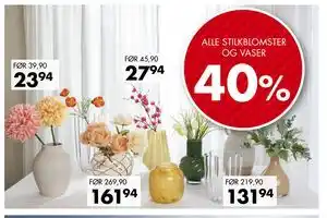 ALLE STILKBLOMSTER OG VASER