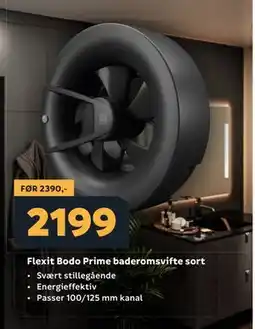 Megaflis Flexit Bodo Prime baderomsvifte sort tilbud