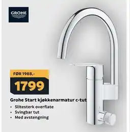 Megaflis Grohe Start kjøkkenarmatur c-tut tilbud