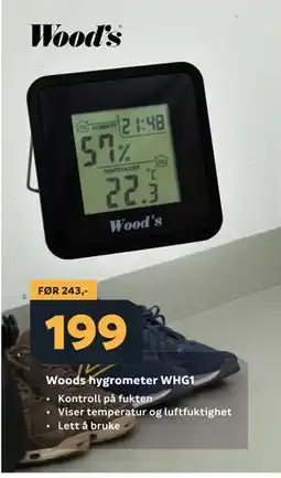 Megaflis Woods hygrometer WHG1 tilbud