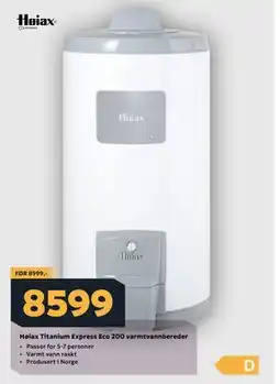 Megaflis Høiax Titanium Express Eco 200 varmtvannbereder tilbud