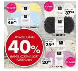 Sparkjøp HYGGE, CORTINA SOFT FØRBI GARN tilbud