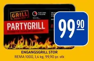 Rema 1000 ENGANGSGRILL STOR tilbud