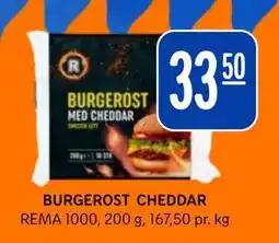 Rema 1000 BURGEROST CHEDDAR tilbud