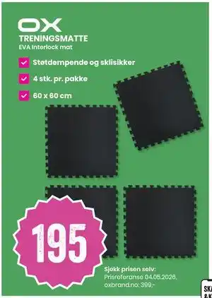 Sport Outlet TRENINGSMATTE tilbud