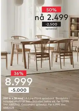 Skeidar Cassandra spisestol tilbud