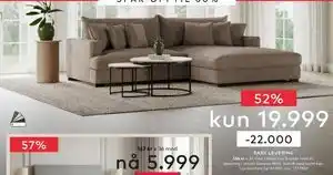 Skeidar Rossi Lux 2-seter med XL sjeselong tilbud