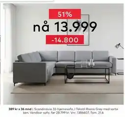 Skeidar Scandinavia 32-hjørnesofa tilbud
