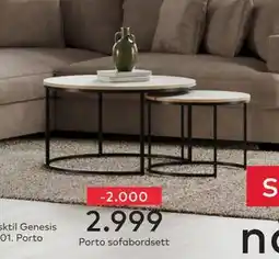 Skeidar Porto sofabordsett tilbud