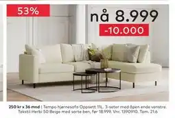 Skeidar Tempo hjørnesofa Oppsett 11L tilbud