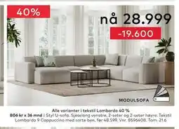 Skeidar Styl U-sofa tilbud