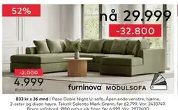 Skeidar Paso Doble Night U-sofa tilbud