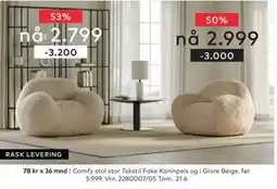 Skeidar Comfy stol tilbud