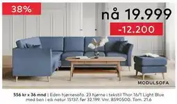 Skeidar Eden hjørnesofa tilbud