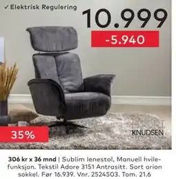 Skeidar Sublim lenestol tilbud
