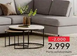 Skeidar Porto sofabordsett tilbud