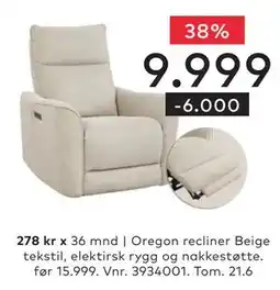 Skeidar Oregon recliner tilbud