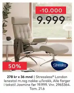 Skeidar Stressless London lenestol tilbud