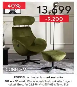 Skeidar Globe lenestol u/krakk tilbud
