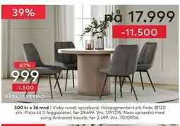 Skeidar Visby rundt spisebord tilbud