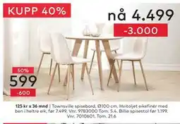 Skeidar Townsville spisebord tilbud