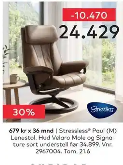 Skeidar Stressless Paul (M) Lenestol tilbud