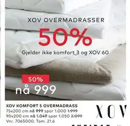 Skeidar XOV KOMFORT 5 OVERMADRASS tilbud