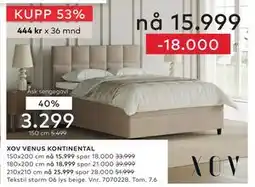 Skeidar XOV VENUS KONTINENTAL tilbud