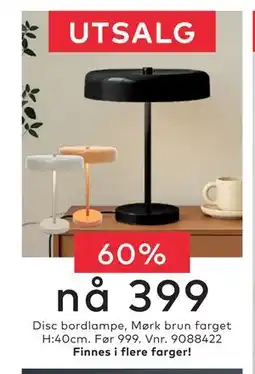 Skeidar Disc bordlampe tilbud