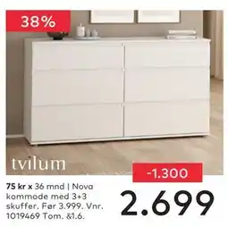 Skeidar Nova kommode med 3+3 skuffer tilbud