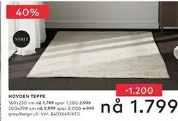 Skeidar HOVDEN TEPPE tilbud