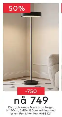 Skeidar Disc gulvlampe tilbud