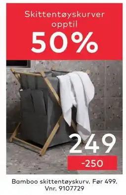 Skeidar Bamboo skittentøyskurv tilbud