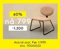 Skeidar Astrid stol tilbud