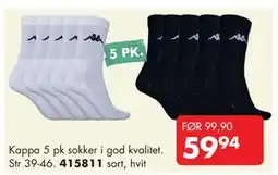 Sparkjøp Kappa 5 pk sokker i god kvalitet tilbud