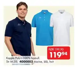Sparkjøp Kappa Polo i 100% bomull tilbud
