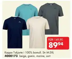 Sparkjøp Kappa T-skjorte i 100% bomull tilbud