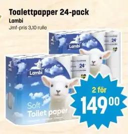 Eurocash LAMBI Toalettpapper 24-pack tilbud
