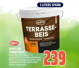 Obs Bygg INFRA 3 år terrassebeis tilbud
