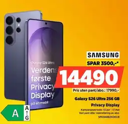POWER Samsung galaxy s26 ultra 256 gb privacy display tilbud
