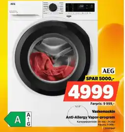 POWER AEG Vaskemaskin Anti-Allergy Vapor-program tilbud