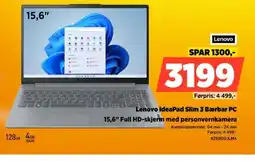 POWER Lenovo Lenovo IdeaPad Slim 3 Bærbar PC 15,6" Full HD-skjerm med personvernkamera tilbud