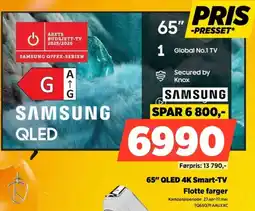 POWER Samsung 65" QLED 4K Smart-TV Flotte farger tilbud