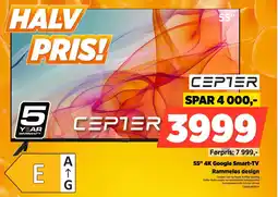 POWER Cepter 55" 4k google smart-tv rammeløs design tilbud